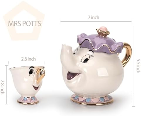 Cartoon New Beauty And The Beast Teapot Mug Mrs Potts Chip Tea Pot Cup - Image 4