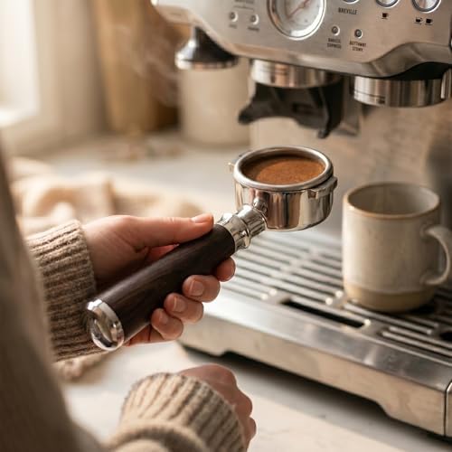 54mm Bottomless Portafilter for Breville 3 Ear Rosewood - Image 4