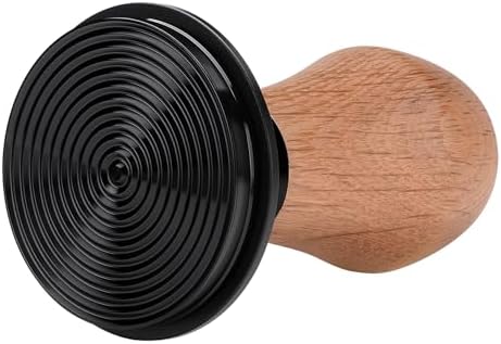 Normcore 58.5mm Coffee Tamper V4 - Titanium PVD Coated Ripple Base - 15lb/25lb/30lb Spring Loaded Tamper With Genuine Oak Wood Handle - Image 5