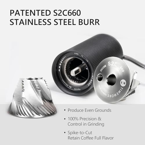 Featured Chestnut C3s Manual Coffee Grinder,Stainless Steel Conical Burr,Capacity 25g,Burr size 38mm，Portable manual grinder (black) - Image 4