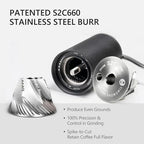 Featured Chestnut C3s Manual Coffee Grinder,Stainless Steel Conical Burr,Capacity 25g,Burr size 38mm，Portable manual grinder (black) - Image 4