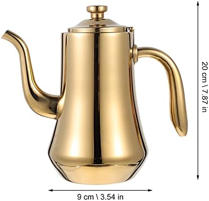 UPKOCH 1.5L(54oz) Stainless Steel Teapot with Removable Infuser - Gold Loose Leaf Tea Kettle, Gooseneck Spout for Coffee & Herbal Brewing - Image 4