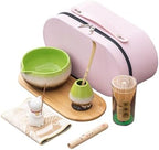 Matcha Whisk Set, Zen Travel Ceremony Kit with Cat Figurine & Incense, 9-Piece Portable Set with Bowl, Bamboo Whisk & Bag (G) by Unknown