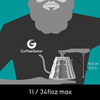 Coffee Gator Gooseneck Kettle 34oz Stainless Steel for Pour Over and Coffee Scale 0.1 Precision with Timer - Image 5