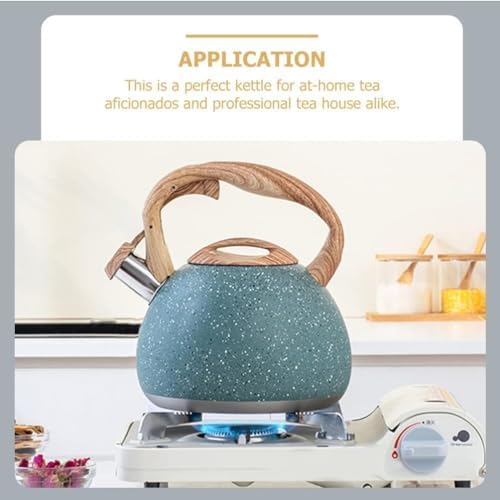 Tea Kettle Whistling Tea Kettle Stainless Steel Teakettle with Wooden Handle Stovetop Safe Water Boiling Kettle for Home Kitchen 2.8L Stove Top Whistling Tea Kettle - Image 5