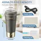 100-240V Travel Portable Electric Kettle 13.5oz 316SS 6 Temperature Control - Image 7