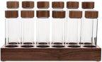 UPKOCH Glass Coffee Bean Storage Tubes with Wooden Holder Organizer by UPKOCH