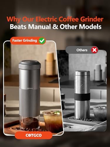 Portable Electric Coffee Grinder, Small and Quiet USB Rechargeable Espresso Grinder with Stainless Steel Blade, for Home, Camping, Car Travel Outdoor Use - Image 4
