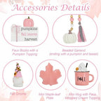 Fall Decorations for Home, 8Pcs Farmhouse Pink Fall Tiered Tray Decor Set - Image 3