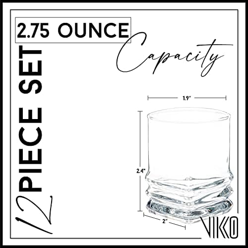 Vikko Shot Glasses, 2.75 Ounce Shot Glass Set of 12 Small Liquor and Spirit Glasses, Durable Tequila Shot Glasses For Alcohol and Espresso Shots - Image 6