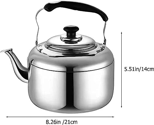Stove Top Kettle Tea Kettle Stovetop Whistling Tea Kettle Stainless Steel Whistling Teapot Camping Induction Tea Kettle for Gas Stove Teapot (5L) - Image 2