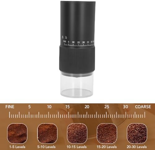 Electric Coffee Grinder, Portable USB Rechargeable Ceramic Conical Burr - Image 3