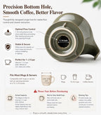 Gomakren Pour Over Coffee Maker Ceramic Coffee Dripper, Single-Hole Cone & French Butter Crock, Soft Spreadable Butter Dish with Water Seal - Image 6