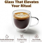 Casafoyer 9 Oz Double Wall Glass Coffee Cups Set of 4, Borosilicate Espresso Mugs - Image 3
