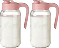 Mason Jar Pitcher, 2 pcs 64 oz (2 quart), Glass Pitcher with Lid by spreccio