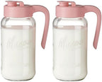 Mason Jar Pitcher, 2 pcs 64 oz (2 quart), Glass Pitcher with Lid by spreccio