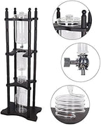 Iced Drip Coffee Maker Cold Brew Dripper Pot Cold-Drip Coffee Tower Ice Coffee Machine Pine Wooden Glass 2500ml Brown 11.02x9.65x45.28In - Image 4