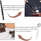 Customizable Wooden Manual Coffee Grinder Set Hand Crank Mill with Removable Bin Dust Cover & Scoop Personalized Nameplate Gift for Camping, Home, Travel - Image 6