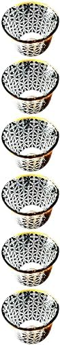 Chandler Espresso Turkish Arabica Coffee Cup Assorted Design Available from Brand 70ml 2.5oz Set of 6 Cups with Gift Box (Glass, Black Circles Decal Made from Glass A) - Image 3