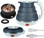 Travel Electric Kettle Small, Collpasible Electric Kettle, Portable Tea Kettle + Paperless Collapsible Pour Over Coffee Dripper, Travel Pour Over Coffee Maker Camping Single Cup (Black) by Unknown