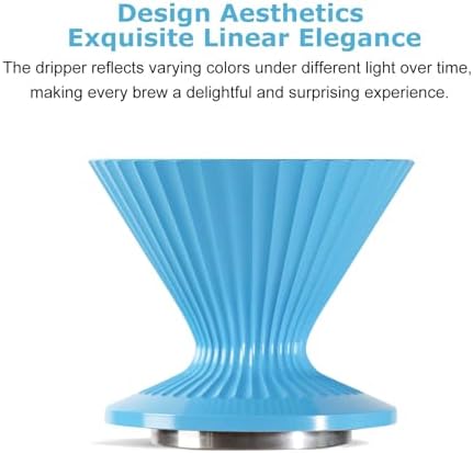 Pour Over Coffee Dripper Drip Coffee Pour Over Maker Resuable Blossom Cone Funnel Stainless Steel Metal Coffee Filter for Travel, Camping, Office, Home, Coffee Maker Brew (Sky Blue) - Image 6