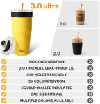 BABLOV GO-PAL 30oz Insulated Coffee Tumbler with Straw Ice Coffee Cup - Image 3