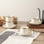LETAOTAO Espresso Cups and Saucers Set of 4, 3oz Mini Demitasse Mugs - Image 7