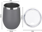 DOMICARE Stainless Steel Wine Tumbler Bulk with Lid, Personalized Insulated Tumblers Set, 12oz Travel Coffee Cups Pack of 16, Gray - Image 4
