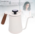 GOWENIC 600ML Pour Over Coffee Kettle with Thermometer (White) - Image 5