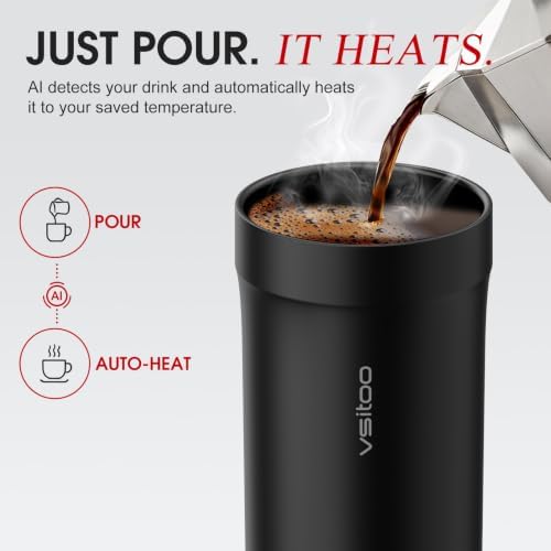 VSITOO S5 16oz Self Heating Travel Mug, Car & Desktop Charging Included - Image 2