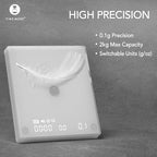 Timemore Basic Mini Coffee Scale, Slim & Lightweight Design, Three Modes | Digital Espresso Scale with Timer for Precision Brewing, White - Image 5