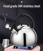 Tea Kettle Stovetop Stainless Steel Whistling Kettle 3L Hot Water Boiler Kettle Kitchen Stovetop Hot Kettle Tea Kettle Pour Over Kettle - Image 2