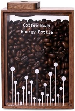 120g Coffee Storage Container, Wood Coffee Bean Storage Can, with One Way Exhaust Valve, with Sealing Ring, Walnut, for Home and Coffee Store, Decorate by Unknown