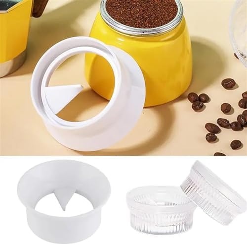 Coffee Tamper for Pot Rotary Powder Dosing Ring Coffee Distributor Leveler Espresso Tools Kitchen Supplies Dosing Funnel 54mm(Medium White) - Image 3
