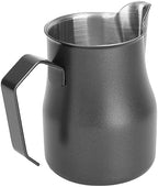 304 Stainless Steel Milk Frothing Pitcher, Pitcher Coffee Steaming Pitcher, Coffee Steaming Cup for Frothing Milk, Latte Making, and Hot Chocolate (Black 350ML) by Obetuens