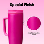 Owala SmoothSip Slider Stainless Steel Insulated Travel Mug with Handle, 100% Leak Proof, For Hot and Cold Drinks, Travel Friendly with Sliding Lock Lid, 24 oz, BPA Free, Leak Proof, Read My Lips - Image 7