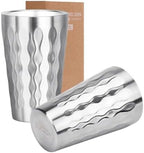2 Pack Stainless Steel Mug Double Wall Metal Stackable Insulated Portable Drinking Cup Shatterproof Glasses(2pcs 450ml) by Unknown