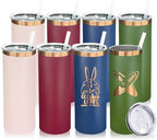 20 oz Skinny Tumblers Bulk with Lids and Straws Mixed,8 pack by MetalyaTumblers