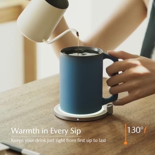 Ui Artist Collection Self-Heating Mug Set | 12 fl oz / 355 mL Ceramic Coffee Mug Warmer, Infrared Temperature Control Heating Mug with OHOM Pad Max for Coffee & Tea (Midnight Abyss) - Image 4