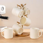 theterra Ceramic Coffee Mugs Set of 4, 14.2 oz Coffee Cups with Handle - Image 7