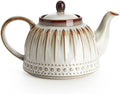 Sweese Ceramic Teapot, Beaded Retro Flower Glaze, 1100ml/37 oz Large Tea Pot for Loose Tea or Bags, Enough for 4 Cups, Nebula Amber by Sweese