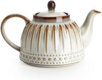 Sweese Ceramic Teapot, Beaded Retro Flower Glaze, 1100ml/37 oz Large Tea Pot for Loose Tea or Bags, Enough for 4 Cups, Nebula Amber by Sweese