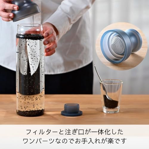 HARIO FIR-100-TGR Filter-In Bottle, Carafe, Practical Capacity, 33.8 fl oz (1,000 ml), Gray, Cold Brew Tea, Made in Japan - Image 4