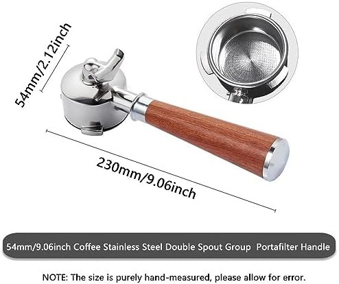2PCS 54mm Bottomless Coffee Portafilter, Reusable Double Spout Coffee Portafilter Filter Replacement Three Ear Handle for 870 880 Coffee Machine (Type A+Type B) - Image 2
