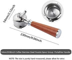 54mm Bottomless Coffee Portafilter, Reusable Double Spout Coffee Portafilter Filter Replacement Three Ear Handle for 870 880 Coffee Machine (Type A) - Image 2