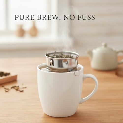 Stainless Steel Tea Infuser for Loose Leaf - Fine Mesh Strainer Fits Mugs & Cups (1.5-1.77 Inch Diameter) - Image 2