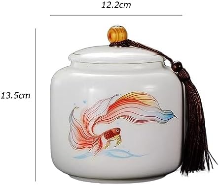 Tea Tins High-grade Ceramic Tea Canister Light Luxury Sealing Canister Household Multifunctional Empty Canister for Loose Leaf Tea, Coffee Tea Storage Container (Size : L) - Image 2