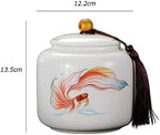 Tea Tins High-grade Ceramic Tea Canister Light Luxury Sealing Canister Household Multifunctional Empty Canister for Loose Leaf Tea, Coffee Tea Storage Container (Size : L) - Image 2
