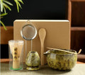 6 Piece Matcha Tea Set with Bamboo Whisk, Teaspoon, Bowl, Whisk Holder, Tea-Making Tools for Tea Lovers by POWLAB