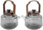 Jeffergarden 1000ml Glass Teapot with Removable Infuser, High Borosilicate Tea Kettle with Walnut Handle and 304 Stainless Steel Lid, for Electric Ceramic Stove Home Tea House Office - Image 4